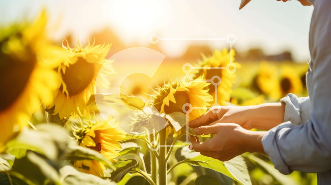 Intra Συλλεκτικό Ξύλινο Παζλ Plywood  4mm - Άτομο που μαζεύει ηλίανθους σε ένα γεωργικό χωράφι Σε Ξύλινο Κουτί - Διαστάσεις: 10x10 cm – 25 κομμάτια