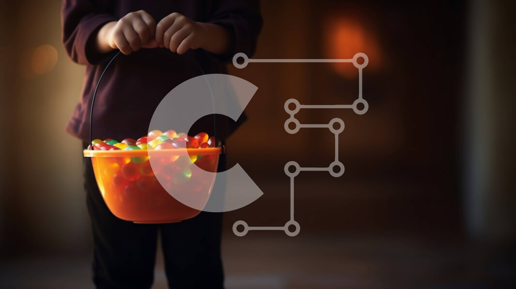 Intra Συλλεκτικό Ξύλινο Παζλ Plywood  4mm - Άτομο που κρατά έναν πορτοκαλί κουβά γεμάτο με ζελέ για το Halloween Σε Ξύλινο Κουτί - Διαστάσεις: 10x10 cm – 25 κομμάτια