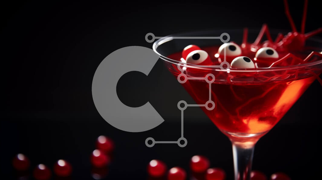 Σετ των 2 Intra Συλλεκτικό Ξύλινο Παζλ Plywood  4mm - Κοκτέιλ με θέμα το Halloween με Eyeballs και Cranberries Σε Ξύλινο Κουτί - Διαστάσεις: 10x10 cm – 25 κομμάτια