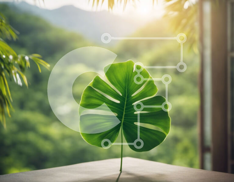 Intra Συλλεκτικό Ξύλινο Παζλ Plywood  4mm - Ενιαίο πράσινο φύλλο σε ανοιχτό τραπέζι με δέντρα στο φόντο Σε Ξύλινο Κουτί - Διαστάσεις: 10x10 cm – 25 κομμάτια