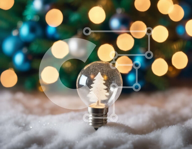 Intra Συλλεκτικό Ξύλινο Παζλ Plywood  4mm - Χριστουγεννιάτικο στολίδι λαμπτήρα στο χιόνι Σε Ξύλινο Κουτί - Διαστάσεις Puzzle: 10x10 cm – 25 κομμάτια