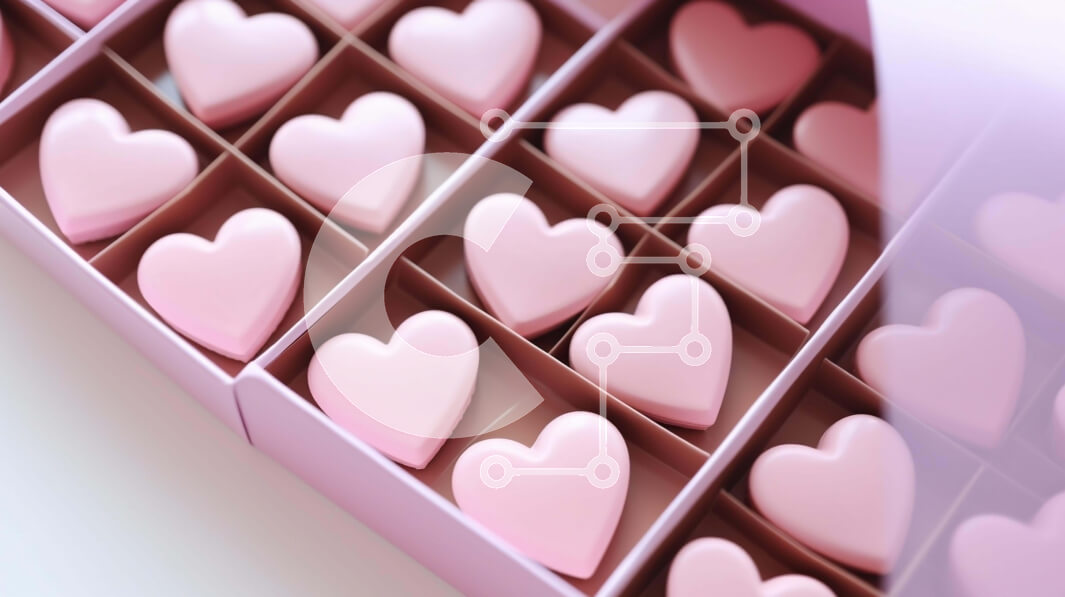 Intra Συλλεκτικό Ξύλινο Παζλ Plywood  4mm - Καραμέλες σε σχήμα καρδιάς για την ημέρα του Αγίου Βαλεντίνου σε κουτί Σε Ξύλινο Κουτί - Διαστάσεις: 10x10 cm – 25 κομμάτια