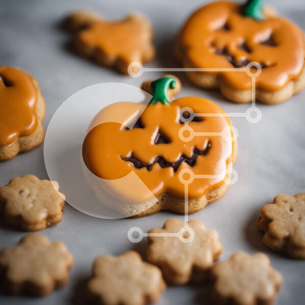 Σετ των 2 Intra Συλλεκτικό Ξύλινο Παζλ Plywood  4mm - Λαχταριστά διακοσμημένα μπισκότα με κολοκύθες και νιφάδες χιονιού Σε Ξύλινο Κουτί - Διαστάσεις: 10x10 cm – 25 κομμάτια