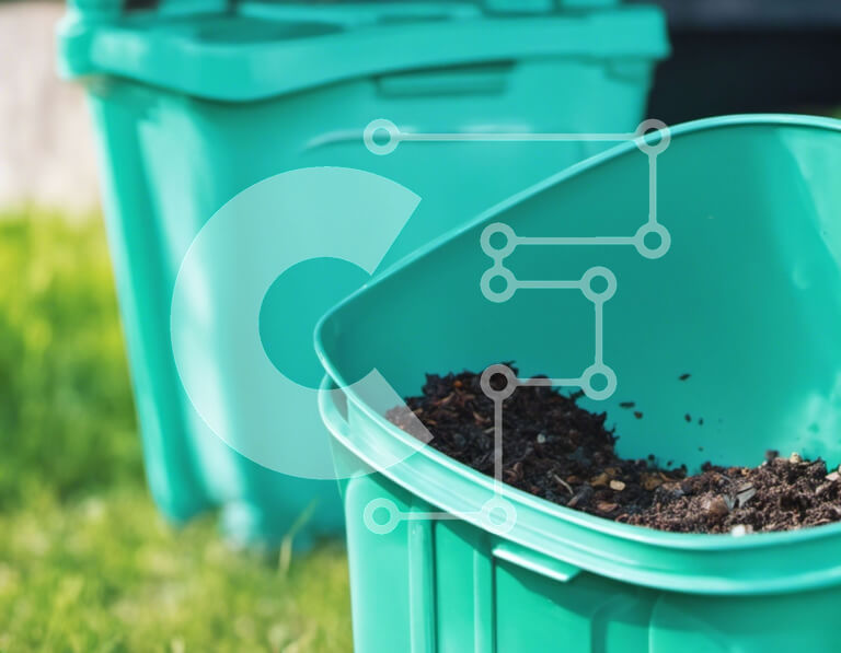 Intra Συλλεκτικό Ξύλινο Παζλ Plywood  4mm - Πράσινοι κάδοι απορριμμάτων σε φυσικό περιβάλλον Σε Ξύλινο Κουτί - Διαστάσεις: 10x10 cm – 25 κομμάτια