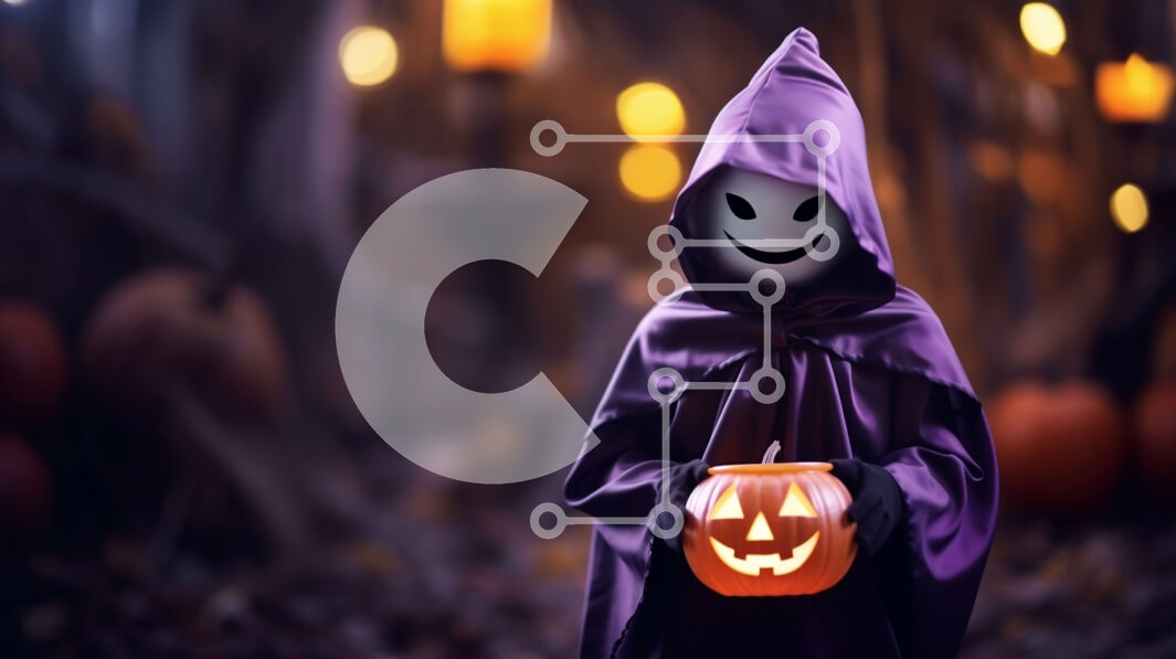 Intra Συλλεκτικό Ξύλινο Παζλ Plywood  4mm - Παιδί που γιορτάζει το Halloween με μια κολοκύθα Σε Ξύλινο Κουτί - Διαστάσεις: 10x10 cm – 25 κομμάτια