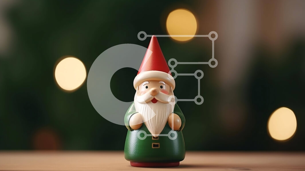 Intra Συλλεκτικό Ξύλινο Παζλ Plywood  4mm - Πράσινο και κόκκινο φιγούρα gnome για εορταστική διακόσμηση Σε Ξύλινο Κουτί - Διαστάσεις Puzzle: 10x10 cm – 25 κομμάτια