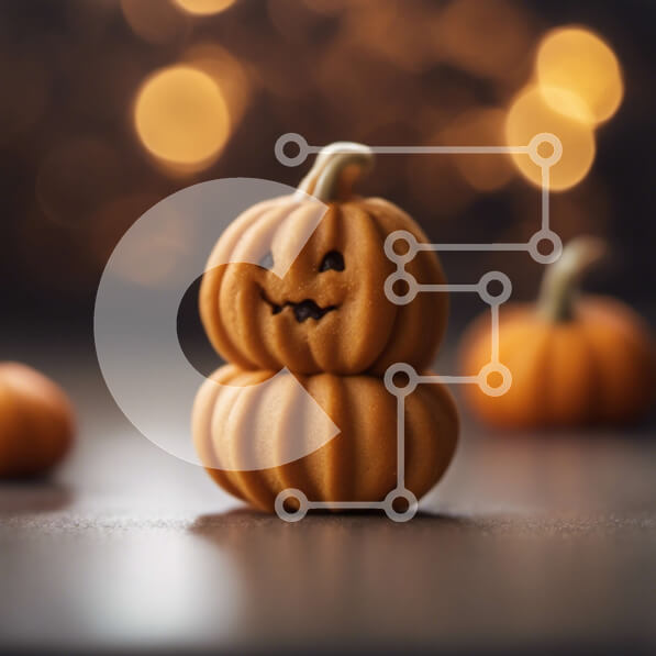 Intra Συλλεκτικό Ξύλινο Παζλ Plywood  4mm - Στοιβαγμένες κολοκύθες σε θολό φόντο Σε Ξύλινο Κουτί - Διαστάσεις Puzzle: 10x10 cm – 25 κομμάτια