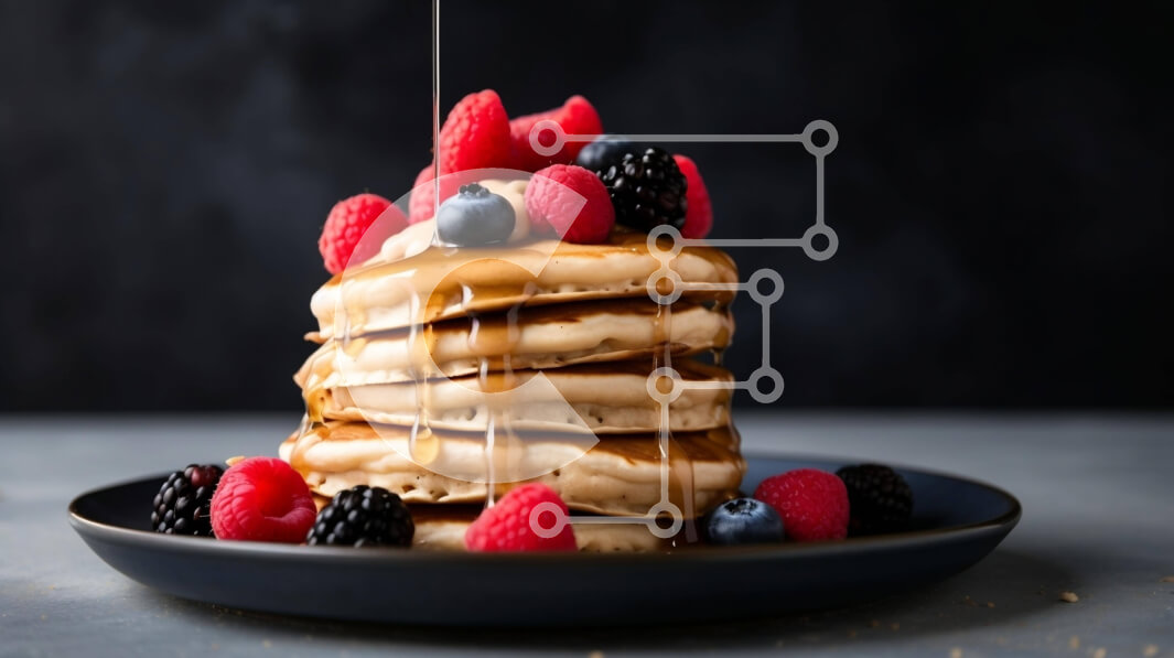 Σετ των 2 Intra Συλλεκτικό Ξύλινο Παζλ Plywood  4mm - Τηγανίτες με μούρα και σιρόπι Σε Ξύλινο Κουτί - Διαστάσεις: 10x10 cm – 25 κομμάτια