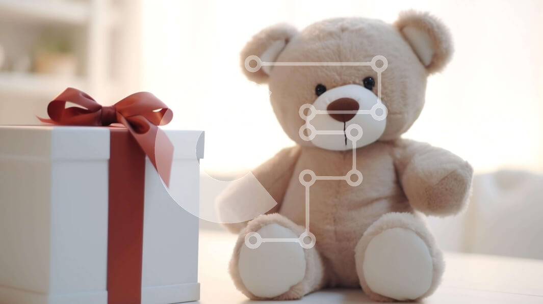 Intra Συλλεκτικό Ξύλινο Παζλ Plywood  4mm - Αρκουδάκι με ανοιχτό κουτί δώρου και βάζο Σε Ξύλινο Κουτί - Διαστάσεις: 10x10 cm – 25 κομμάτια