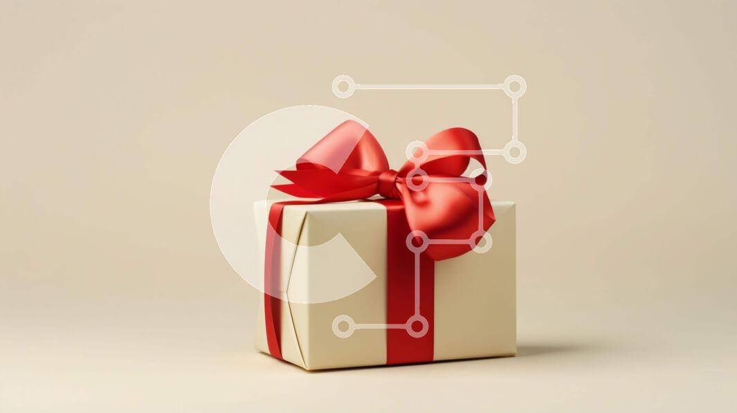 Intra Συλλεκτικό Ξύλινο Παζλ Plywood  4mm - Λευκό κουτί δώρου με κόκκινη κορδέλα και φιόγκο σε υπόλευκο φόντο Σε Ξύλινο Κουτί - Διαστάσεις: 10x10 cm – 25 κομμάτια