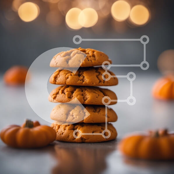 Σετ των 2 Intra Συλλεκτικό Ξύλινο Παζλ Plywood  4mm - Νόστιμη στοίβα μπισκότα κολοκύθας Σε Ξύλινο Κουτί - Διαστάσεις: 10x10 cm – 25 κομμάτια