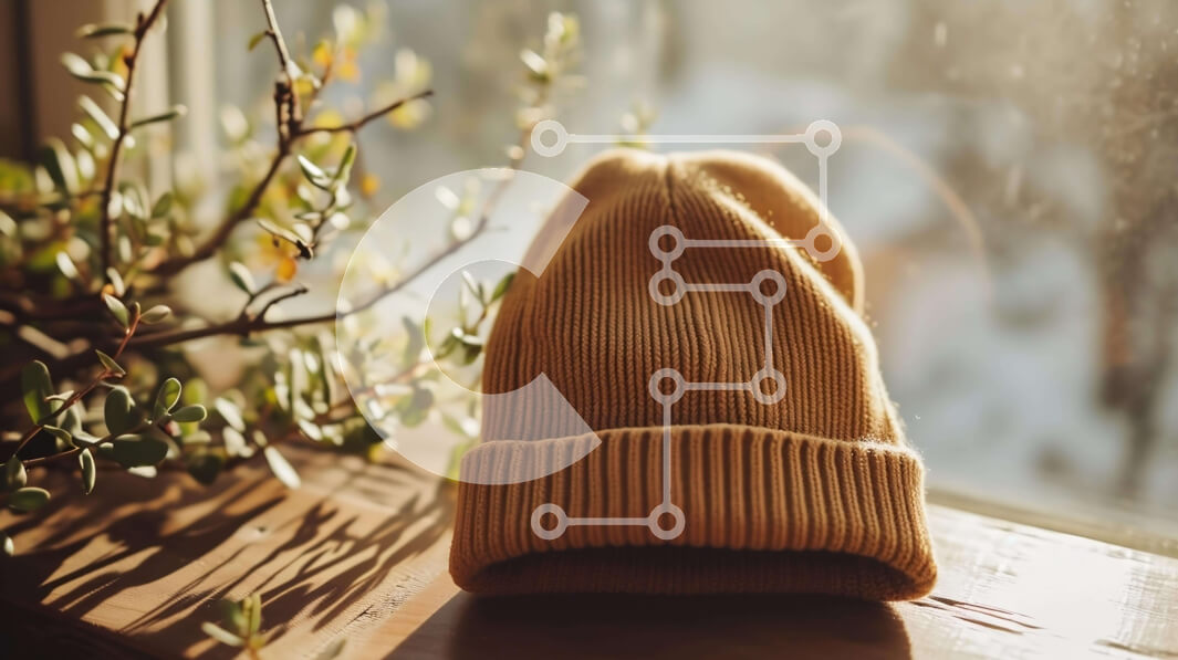 Intra Συλλεκτικό Ξύλινο Παζλ Plywood  4mm - Χειμωνιάτικο πλεκτό φασόλι στο περβάζι παραθύρου με πράσινα φυτά Σε Ξύλινο Κουτί - Διαστάσεις Puzzle: 10x10 cm – 25 κομμάτια