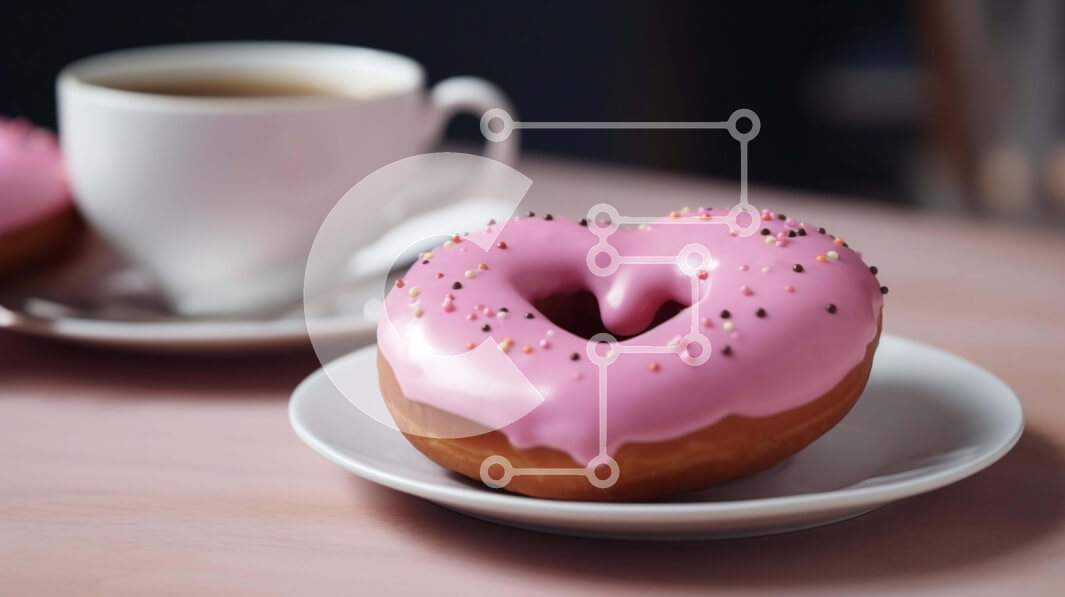 Σετ των 2 Intra Συλλεκτικό Ξύλινο Παζλ Plywood  4mm - Δύο ροζ λουκουμάδες με γλάσο σε σχήμα καρδιάς και καφέ Σε Ξύλινο Κουτί - Διαστάσεις: 10x10 cm – 25 κομμάτια