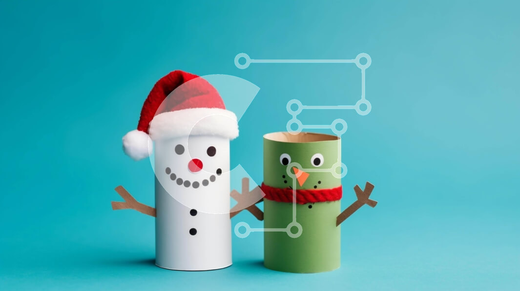 Intra Συλλεκτικό Ξύλινο Παζλ Plywood  4mm - Διακοσμήσεις σε ρολό χαρτιού υγείας διακοπών Σε Ξύλινο Κουτί - Διαστάσεις Puzzle: 10x10 cm – 25 κομμάτια