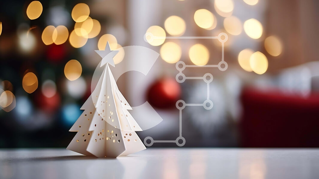 Intra Συλλεκτικό Ξύλινο Παζλ Plywood  4mm - Χριστουγεννιάτικο δέντρο Λευκής Βίβλου με κόκκινα και λευκά φώτα Σε Ξύλινο Κουτί - Διαστάσεις: 10x10 cm – 25 κομμάτια