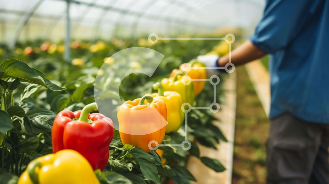 Intra Συλλεκτικό Ξύλινο Παζλ Plywood  4mm - Συγκομιδή πιπεριών σε εσωτερικό θερμοκήπιο Σε Ξύλινο Κουτί - Διαστάσεις: 10x10 cm – 25 κομμάτια