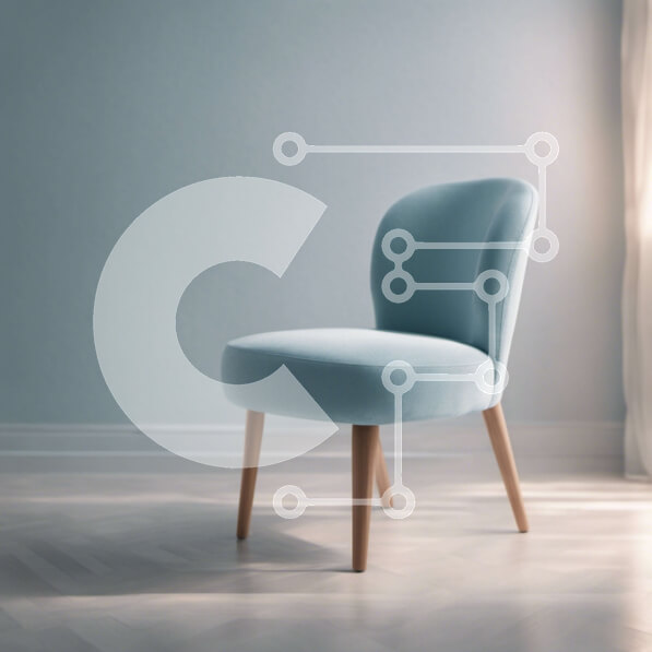 Intra Συλλεκτικό Ξύλινο Παζλ Plywood  4mm - Άδειο δωμάτιο με μπλε καρέκλα και θέα στο παράθυρο Σε Ξύλινο Κουτί - Διαστάσεις Puzzle: 10x10 cm – 25 κομμάτια