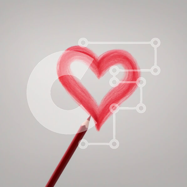 Intra Συλλεκτικό Ξύλινο Παζλ Plywood  4mm - Καλλιτεχνικό σχέδιο κόκκινης καρδιάς με μολύβι Σε Ξύλινο Κουτί - Διαστάσεις Puzzle: 10x10 cm – 25 κομμάτια