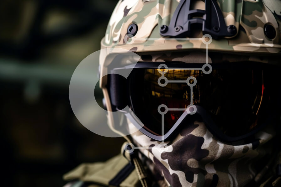 Intra Συλλεκτικό Ξύλινο Παζλ Plywood  4mm - Άνθρωπος με στρατιωτικό καμουφλάζ με γυαλιά και εξοπλισμό Σε Ξύλινο Κουτί - Διαστάσεις Puzzle: 10x10 cm – 25 κομμάτια