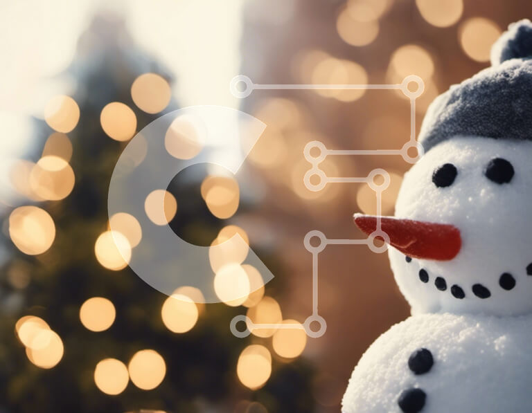 Intra Συλλεκτικό Ξύλινο Παζλ Plywood  4mm - Χιονάνθρωπος και χριστουγεννιάτικο δέντρο με φωτισμένα φώτα Σε Ξύλινο Κουτί - Διαστάσεις: 10x10 cm – 25 κομμάτια