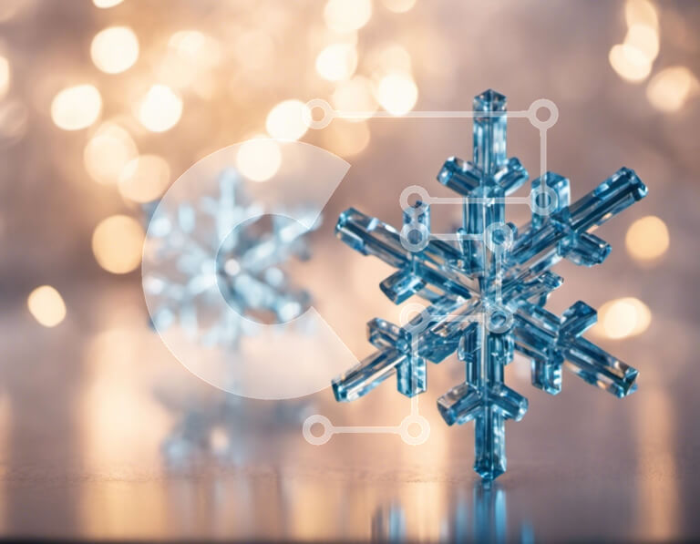 Intra Συλλεκτικό Ξύλινο Παζλ Plywood  4mm - Ειδώλια νιφάδων χιονιού σε φωτισμένο φόντο Σε Ξύλινο Κουτί - Διαστάσεις: 10x10 cm – 25 κομμάτια