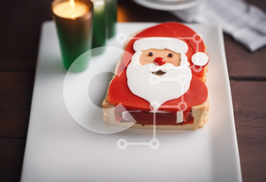 Intra Συλλεκτικό Ξύλινο Παζλ Plywood  4mm - Κέικ Άγιου Βασίλη με κεριά σε λευκό πιάτο Σε Ξύλινο Κουτί - Διαστάσεις: 10x10 cm – 25 κομμάτια