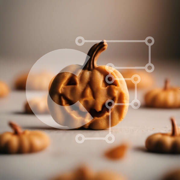 Σετ των 2 Intra Συλλεκτικό Ξύλινο Παζλ Plywood  4mm - Μπισκότο σε σχήμα κολοκύθας σε ένα τραπέζι Σε Ξύλινο Κουτί - Διαστάσεις: 10x10 cm – 25 κομμάτια