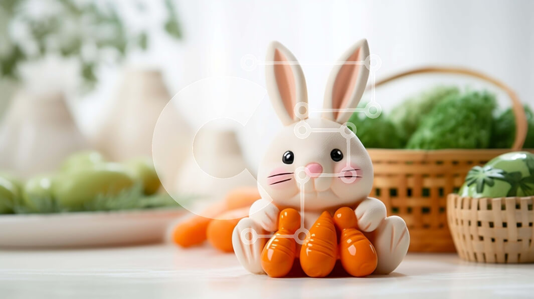 Intra Συλλεκτικό Ξύλινο Παζλ Plywood  4mm - Λαγουδάκι παιχνιδιών και καρότα για τον εορτασμό του Πάσχα Σε Ξύλινο Κουτί - Διαστάσεις: 10x10 cm – 25 κομμάτια