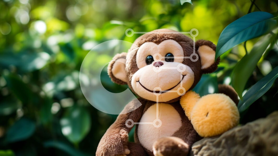 Σετ των 2 Intra Συλλεκτικό Ξύλινο Παζλ Plywood  4mm - Γεμιστή μαϊμού με πράσινα φύλλα Σε Ξύλινο Κουτί - Διαστάσεις: 10x10 cm – 25 κομμάτια