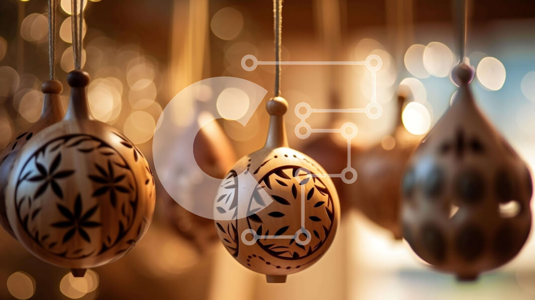 Intra Συλλεκτικό Ξύλινο Παζλ Plywood  4mm - Ομάδα Διακοσμητικών Ξύλινων Διακοσμητικών για την εορταστική περίοδο Σε Ξύλινο Κουτί - Διαστάσεις: 10x10 cm – 25 κομμάτια