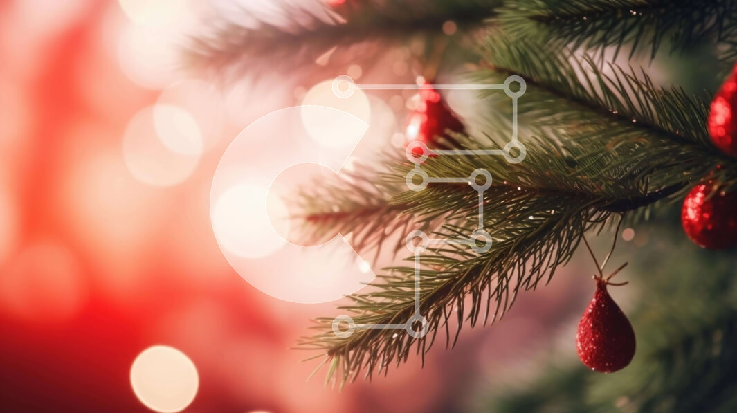 Intra Συλλεκτικό Ξύλινο Παζλ Plywood  4mm - Εορταστικό κλαδί χριστουγεννιάτικου δέντρου με κόκκινα στολίδια Σε Ξύλινο Κουτί - Διαστάσεις: 10x10 cm – 25 κομμάτια