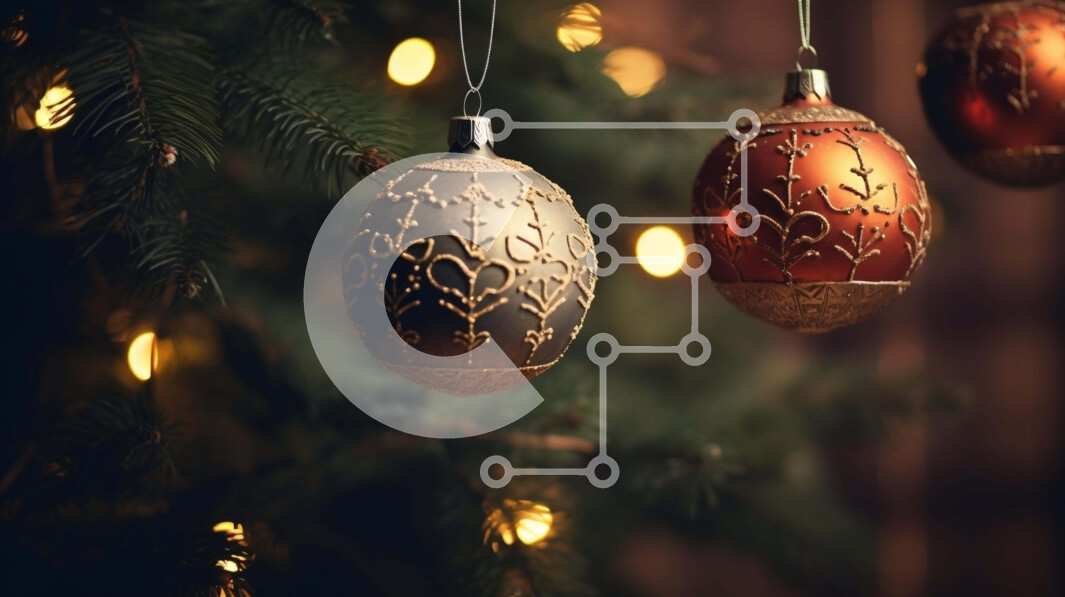 Intra Συλλεκτικό Ξύλινο Παζλ Plywood  4mm - Στολίδια χριστουγεννιάτικων δέντρων σε χρυσό, ασήμι και χαλκό Σε Ξύλινο Κουτί - Διαστάσεις: 10x10 cm – 25 κομμάτια