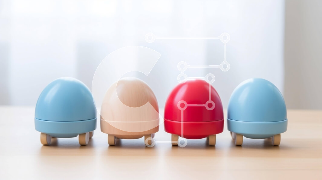 Intra Συλλεκτικό Ξύλινο Παζλ Plywood  4mm - Πολύχρωμα αυγά παιχνιδιών σε ξύλινο τραπέζι Σε Ξύλινο Κουτί - Διαστάσεις Puzzle: 10x10 cm – 25 κομμάτια