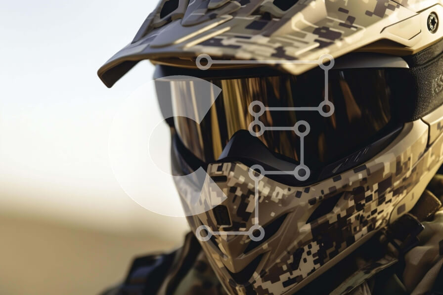 Intra Συλλεκτικό Ξύλινο Παζλ Plywood  4mm - Στρατιώτης με κράνος παραλλαγής τύπου Στρατού και γυαλιά Σε Ξύλινο Κουτί - Διαστάσεις Puzzle: 10x10 cm – 25 κομμάτια