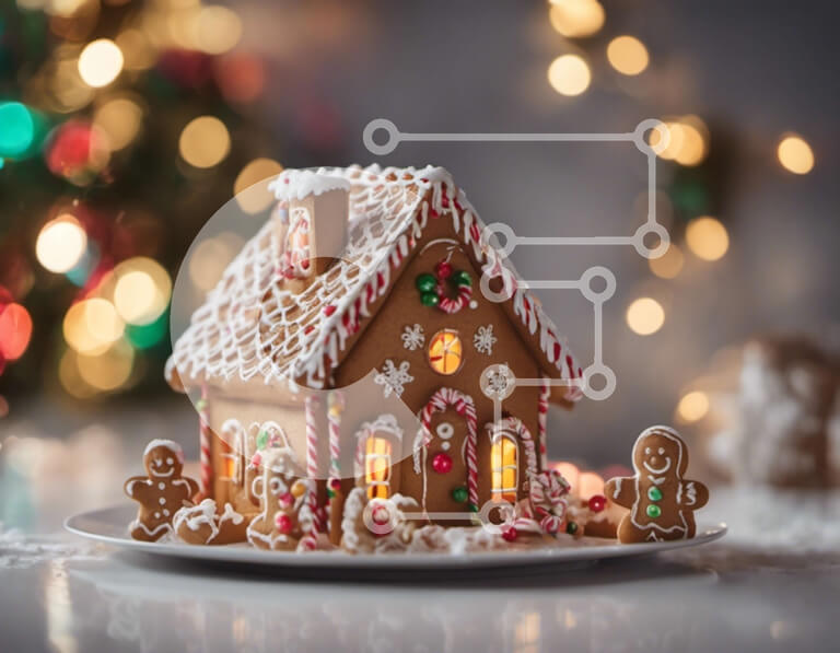 Intra Συλλεκτικό Ξύλινο Παζλ Plywood  4mm - Διακόσμηση σπιτιού με μελόψωμο σε χριστουγεννιάτικο δέντρο Σε Ξύλινο Κουτί - Διαστάσεις: 10x10 cm – 25 κομμάτια