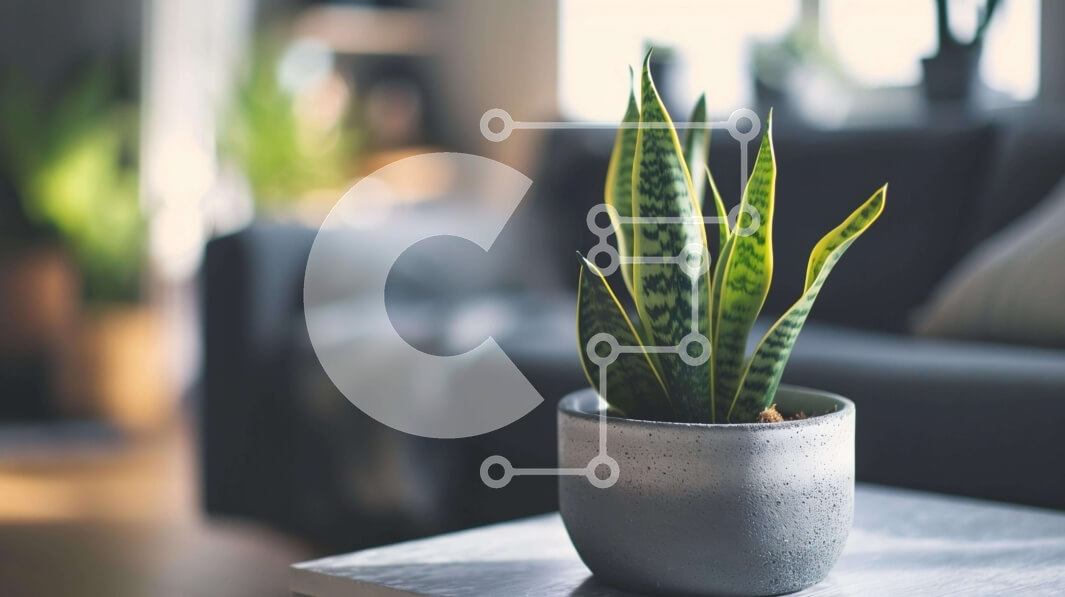 Intra Συλλεκτικό Ξύλινο Παζλ Plywood  4mm - Υγιές και καλά συντηρημένο φυτό σε γλάστρα στο σαλόνι Σε Ξύλινο Κουτί - Διαστάσεις Puzzle: 10x10 cm – 25 κομμάτια