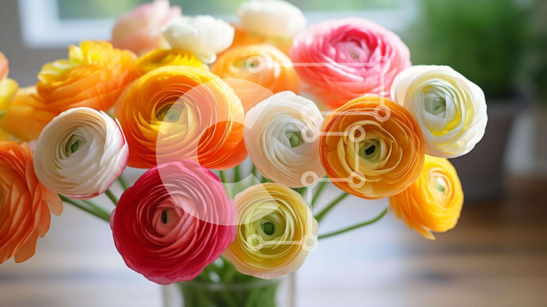 Intra Συλλεκτικό Ξύλινο Παζλ Plywood  4mm - Πολύχρωμα λουλούδια σε διαφανές γυάλινο βάζο Σε Ξύλινο Κουτί - Διαστάσεις Puzzle: 10x10 cm – 25 κομμάτια