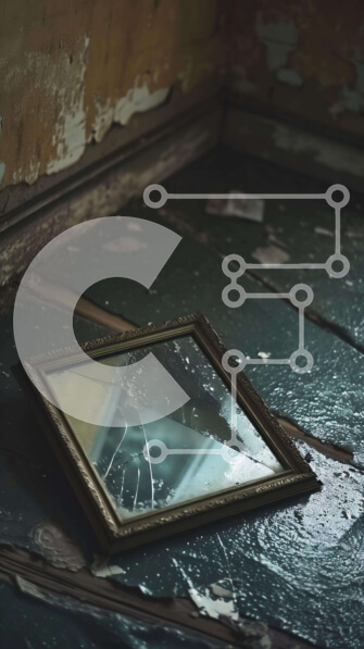 Intra Συλλεκτικό Ξύλινο Παζλ Plywood  4mm - Σπασμένος καθρέφτης σε εγκαταλελειμμένο δωμάτιο Σε Ξύλινο Κουτί - Διαστάσεις Puzzle: 10x10 cm – 25 κομμάτια