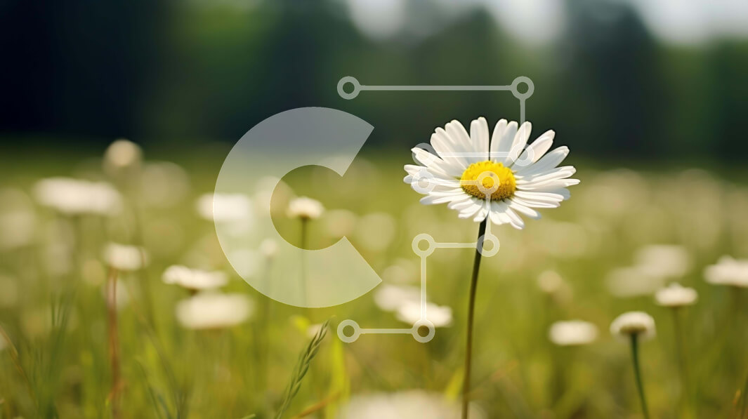 Intra Συλλεκτικό Ξύλινο Παζλ Plywood  4mm - Ξεχωριστή Λευκή Μαργαρίτα σε ένα καταπράσινο χωράφι Σε Ξύλινο Κουτί - Διαστάσεις: 10x10 cm – 25 κομμάτια