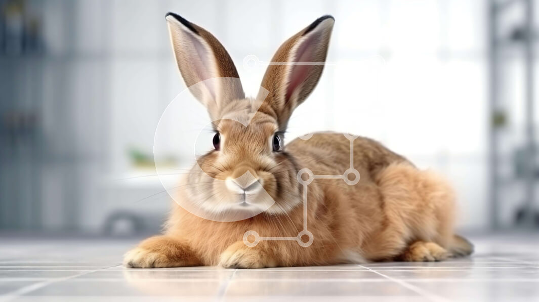 Σετ των 2 Intra Συλλεκτικό Ξύλινο Παζλ Plywood  4mm - Αξιολάτρευτο καφέ κουνέλι που περιμένει σε ένα εσωτερικό δωμάτιο Σε Ξύλινο Κουτί - Διαστάσεις: 10x10 cm – 25 κομμάτια