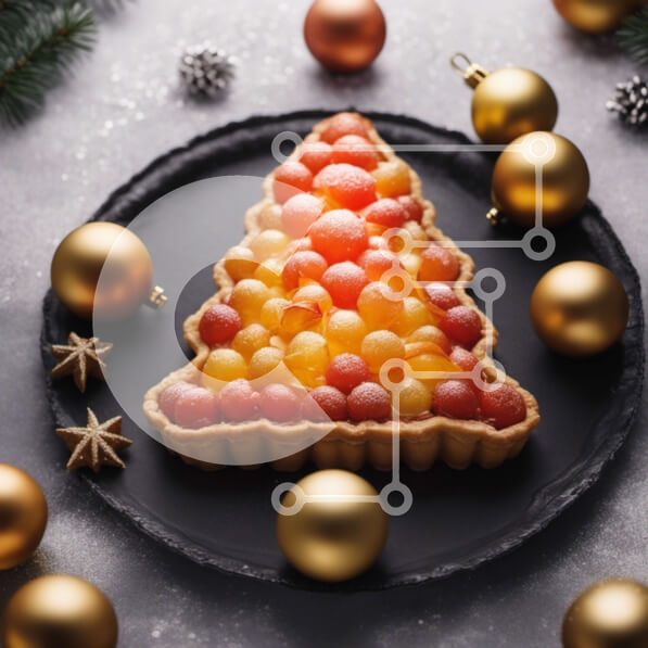 Σετ των 2 Intra Συλλεκτικό Ξύλινο Παζλ Plywood  4mm - Αναποδογυρισμένο επιδόρπιο χριστουγεννιάτικου δέντρου Σε Ξύλινο Κουτί - Διαστάσεις: 10x10 cm – 25 κομμάτια