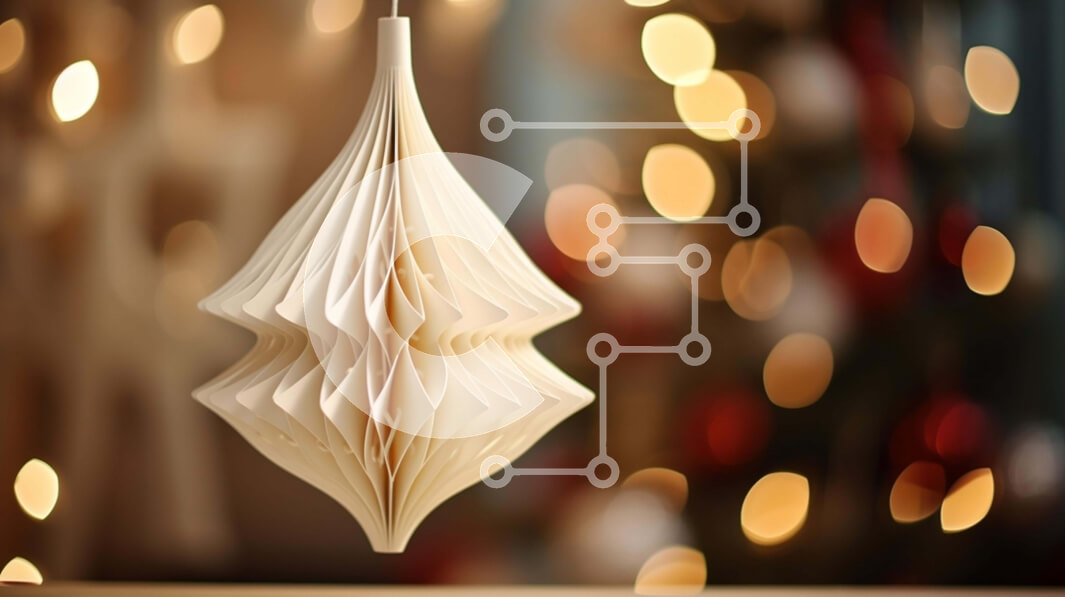 Intra Συλλεκτικό Ξύλινο Παζλ Plywood  4mm - Στολίδι από Λευκή Βίβλο που κρέμεται στα θολά χριστουγεννιάτικα φώτα Σε Ξύλινο Κουτί - Διαστάσεις Puzzle: 10x10 cm – 25 κομμάτια