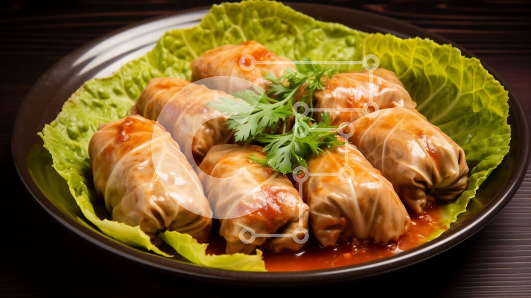 Σετ των 2 Intra Συλλεκτικό Ξύλινο Παζλ Plywood  4mm - Λαχανοντολμάδες γεμιστά με σάλτσα και μαϊντανό Σε Ξύλινο Κουτί - Διαστάσεις: 10x10 cm – 25 κομμάτια