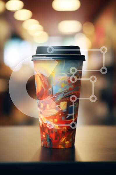 Σετ των 2 Intra Συλλεκτικό Ξύλινο Παζλ Plywood  4mm - Πολύχρωμο φλιτζάνι καφέ με καλλιτεχνικό σχέδιο Σε Ξύλινο Κουτί - Διαστάσεις: 10x10 cm – 25 κομμάτια