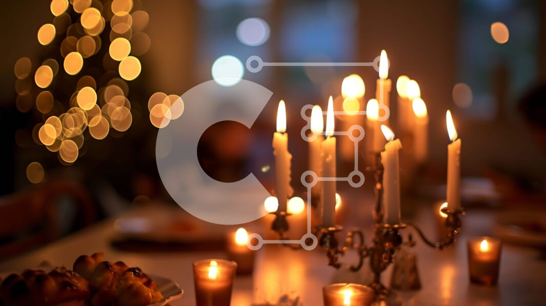 Intra Συλλεκτικό Ξύλινο Παζλ Plywood  4mm - Εορταστικό τραπέζι με κεριά και γλυκά Σε Ξύλινο Κουτί - Διαστάσεις: 10x10 cm – 25 κομμάτια