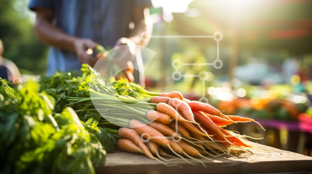 Σετ των 2 Intra Συλλεκτικό Ξύλινο Παζλ Plywood  4mm - Καρότα σε υπαίθρια αγορά Σε Ξύλινο Κουτί - Διαστάσεις: 10x10 cm – 25 κομμάτια