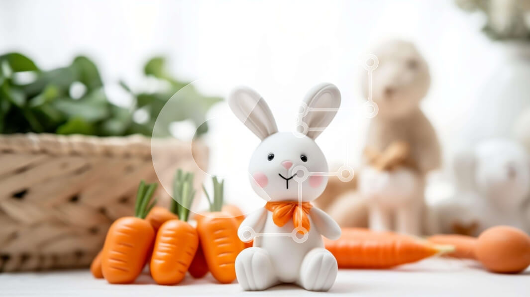 Intra Συλλεκτικό Ξύλινο Παζλ Plywood  4mm - Πασχαλινό παιχνίδι λαγουδάκι με καρότα και αυγά Σε Ξύλινο Κουτί - Διαστάσεις: 10x10 cm – 25 κομμάτια