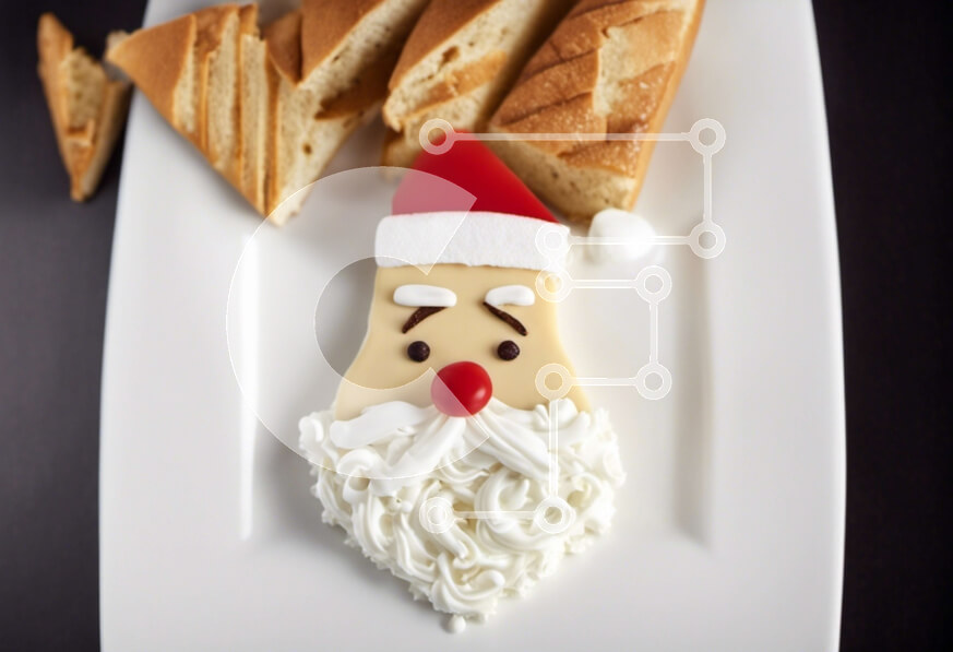 Σετ των 2 Intra Συλλεκτικό Ξύλινο Παζλ Plywood  4mm - Πρόσωπο Άγιου Βασίλη στο πιάτο ψωμιού Σε Ξύλινο Κουτί - Διαστάσεις: 10x10 cm – 25 κομμάτια