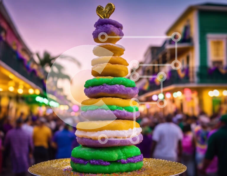 Σετ των 2 Intra Συλλεκτικό Ξύλινο Παζλ Plywood  4mm - Πολύχρωμα ντόνατς στοιβαγμένα σε σχήμα ανάποδο χριστουγεννιάτικο δέντρο Σε Ξύλινο Κουτί - Διαστάσεις: 10x10 cm – 25 κομμάτια