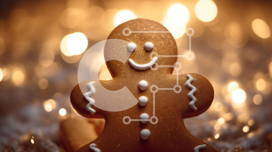 Intra Συλλεκτικό Ξύλινο Παζλ Plywood  4mm - Μελόψωμο άνθρωπος που γιορτάζει την περίοδο των διακοπών Σε Ξύλινο Κουτί - Διαστάσεις: 10x10 cm – 25 κομμάτια